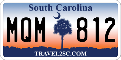 SC license plate MQM812