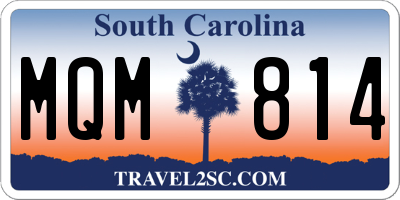 SC license plate MQM814