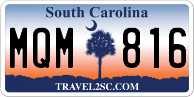 SC license plate MQM816