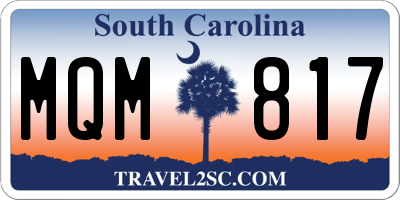 SC license plate MQM817