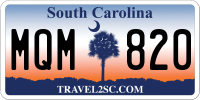 SC license plate MQM820