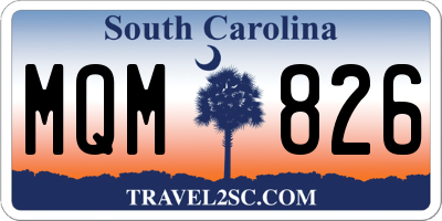 SC license plate MQM826