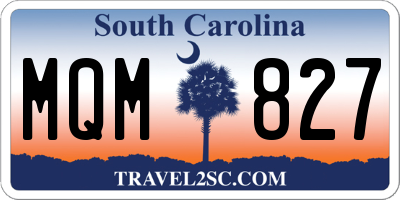 SC license plate MQM827