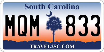 SC license plate MQM833