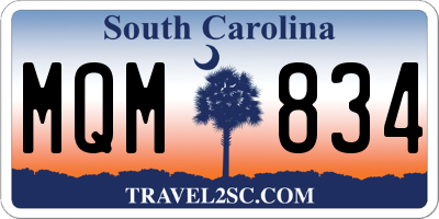 SC license plate MQM834