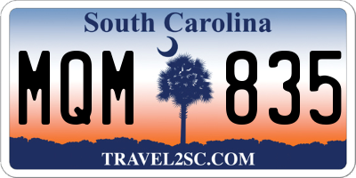 SC license plate MQM835