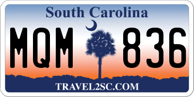 SC license plate MQM836