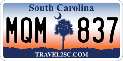 SC license plate MQM837