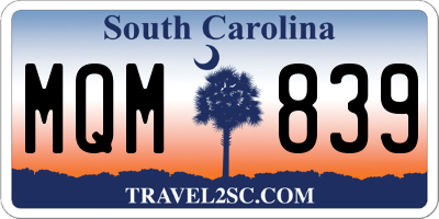 SC license plate MQM839