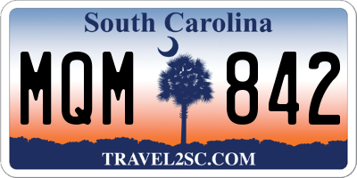 SC license plate MQM842