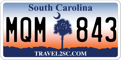 SC license plate MQM843