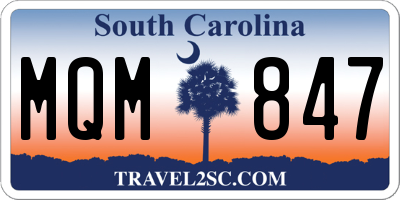 SC license plate MQM847