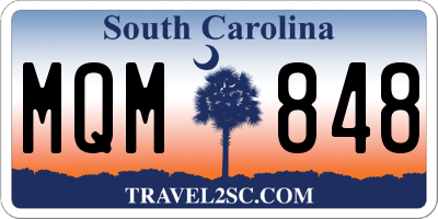 SC license plate MQM848
