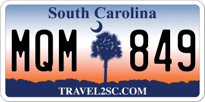 SC license plate MQM849