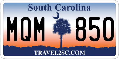 SC license plate MQM850