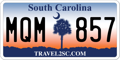 SC license plate MQM857