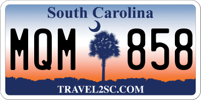 SC license plate MQM858