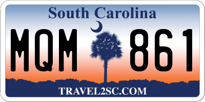 SC license plate MQM861