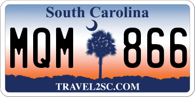 SC license plate MQM866