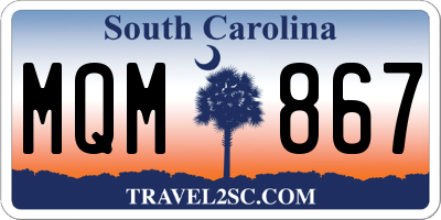 SC license plate MQM867