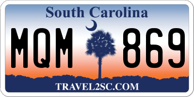 SC license plate MQM869