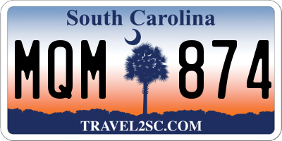 SC license plate MQM874