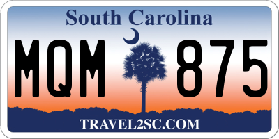 SC license plate MQM875