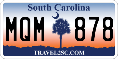 SC license plate MQM878