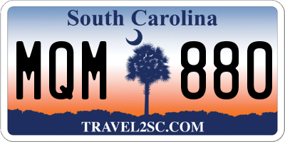 SC license plate MQM880