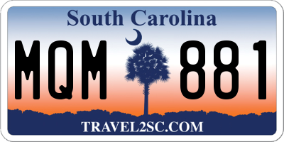 SC license plate MQM881