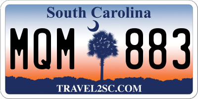 SC license plate MQM883