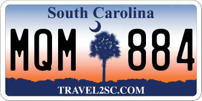 SC license plate MQM884