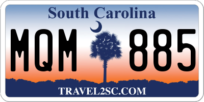 SC license plate MQM885