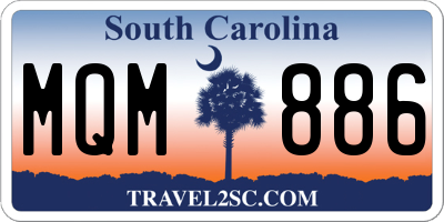SC license plate MQM886