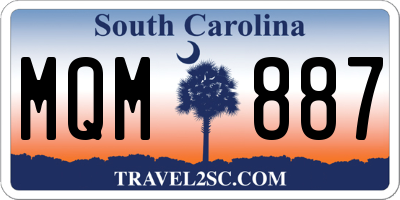 SC license plate MQM887