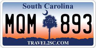 SC license plate MQM893