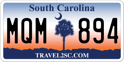 SC license plate MQM894