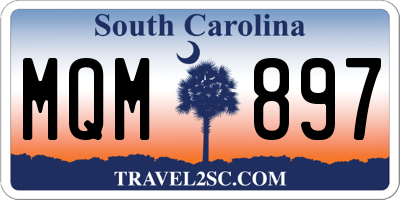 SC license plate MQM897