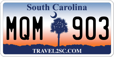 SC license plate MQM903