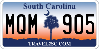 SC license plate MQM905