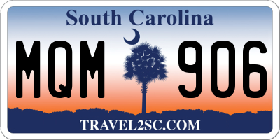 SC license plate MQM906