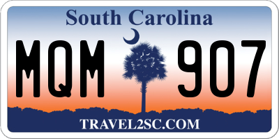 SC license plate MQM907