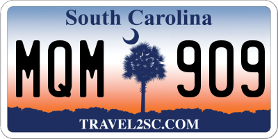 SC license plate MQM909