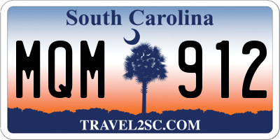 SC license plate MQM912