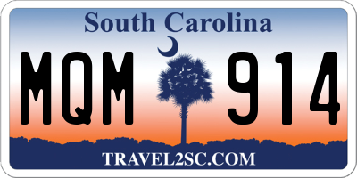 SC license plate MQM914