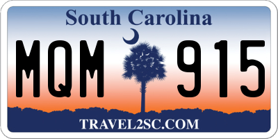 SC license plate MQM915