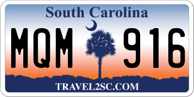 SC license plate MQM916