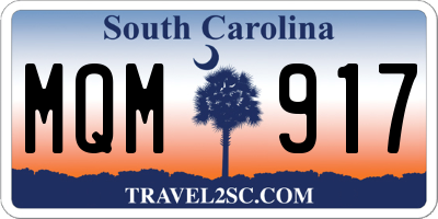 SC license plate MQM917