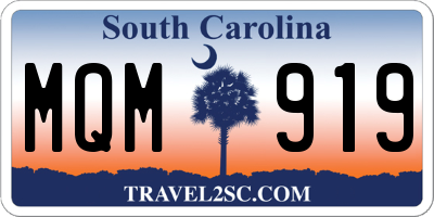 SC license plate MQM919