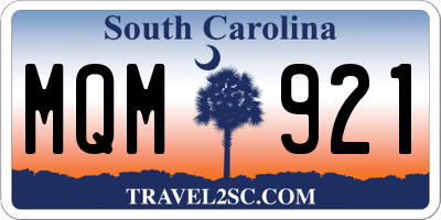 SC license plate MQM921